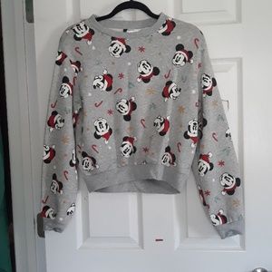 Santa Mickey Mouse Crop Sweatshirt